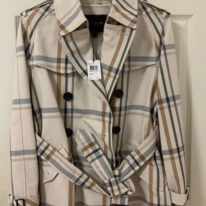 ‼️COACH TAN PLAID TRENCH COAT ALL NEW WITH TAG‼️
